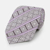 View 1 of product Ash and Lilac Medallion Bar Printed Silk Tie OS