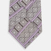 View 3 of product Ash and Lilac Medallion Bar Printed Silk Tie OS