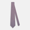 View 2 of product Burgundy and Avio Blue Abstract Quatrefoil Foulard Printed Silk Tie OS
