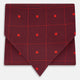 The Tulip Red Concentric Diamond Printed Silk Cravat from Turnbull & Asser UK features a bold red and black geometric pattern, creating an optical illusion effect and smart British style.