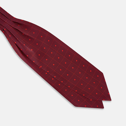 Tulip Red Concentric Diamond Printed Silk Cravat Image 2