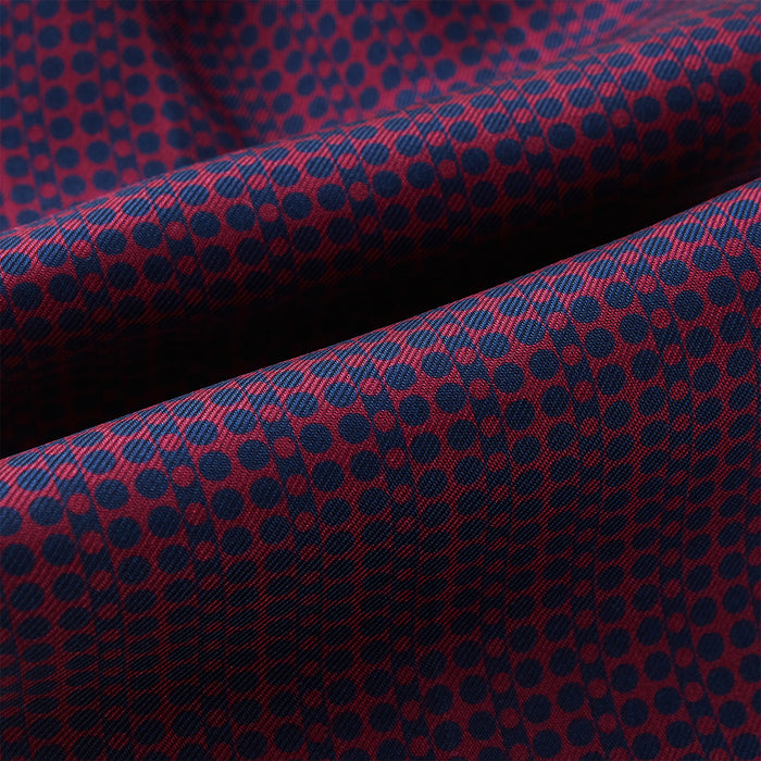 Burgundy Micro-Dot Bar Printed Silk Cravat Image 3