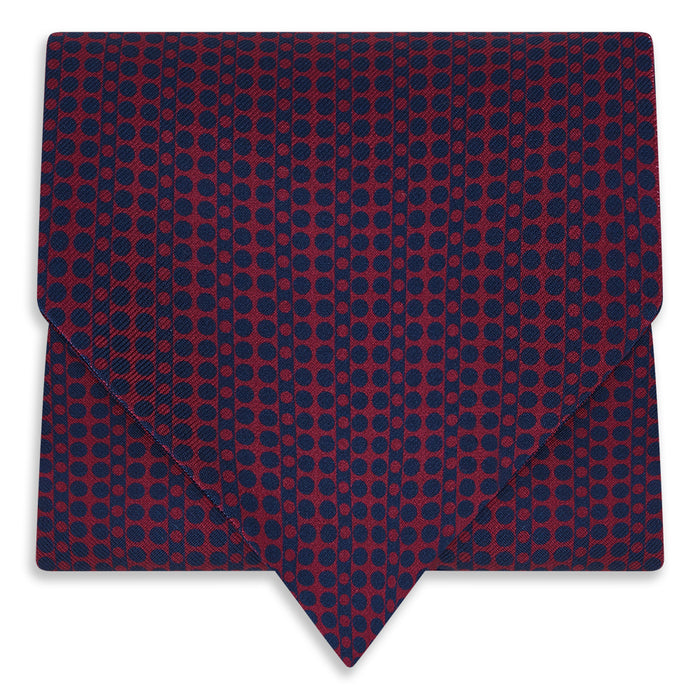 Burgundy Micro-Dot Bar Printed Silk Cravat Image 4