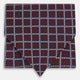 Turnbull & Asser UK Houndstooth Red Ascot Tie in silk, featuring a red printed houndstooth and windowpane check pattern of navy blue and white.