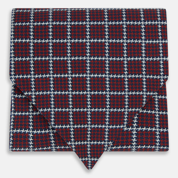 Houndstooth Red Ascot Tie in Silk Image 4