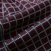 View 4 of product Turnbull & Asser UK Houndstooth Red Ascot Tie in silk, featuring a red printed houndstooth and windowpane check pattern of navy blue and white.