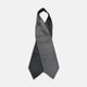 A Chequered Navy & White Cravat in Silk by Turnbull & Asser UK, featuring a checkered pattern on one side and diagonal stripes on the other, is laid flat on a white background.