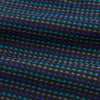 View 4 of product Turnbull & Asser's Navy Multi Silk Cravat pairs perfectly with a folded pocket square featuring a grid of small blue and black dots on a dark background—an ideal touch for adding flair to your next formal outfit.