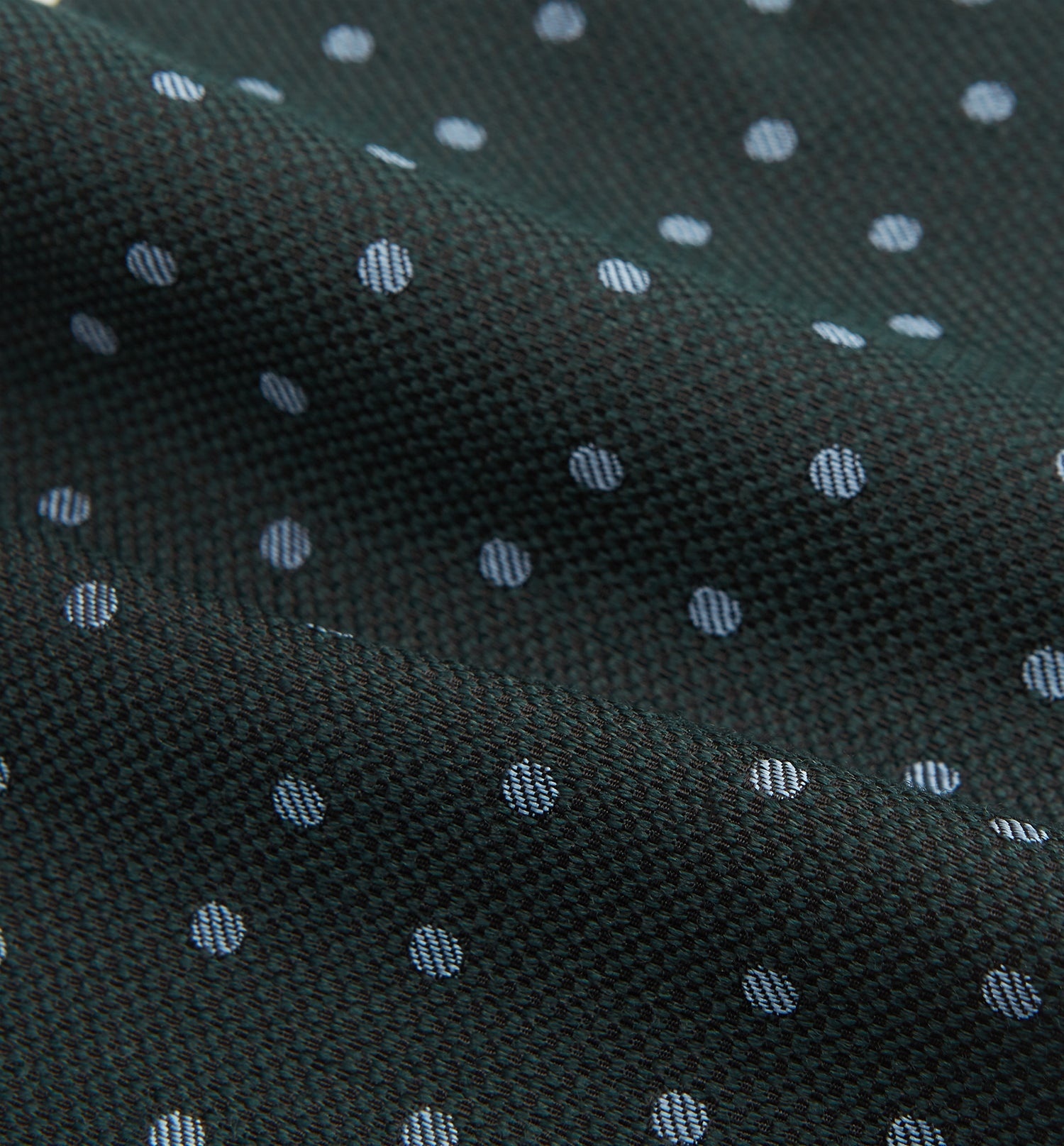 View 4 of product The Turnbull & Asser Pale Blue and Green Micro Dot Cravat features a refined micro dot pattern, blending pale blue and green for a sophisticated look—perfect for adding elegance to any ensemble.