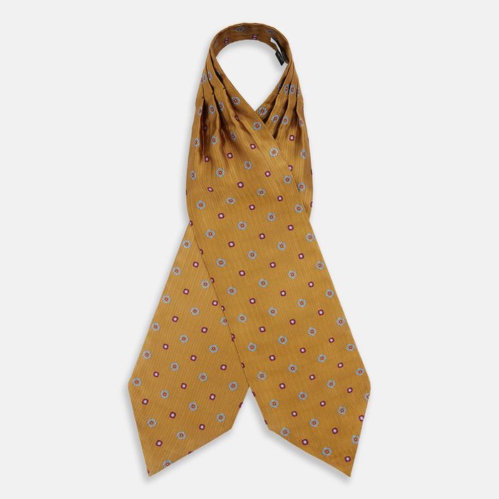Gold Motif Silk Cravat Image 1