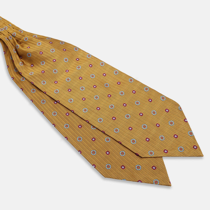 Gold Motif Silk Cravat Image 2