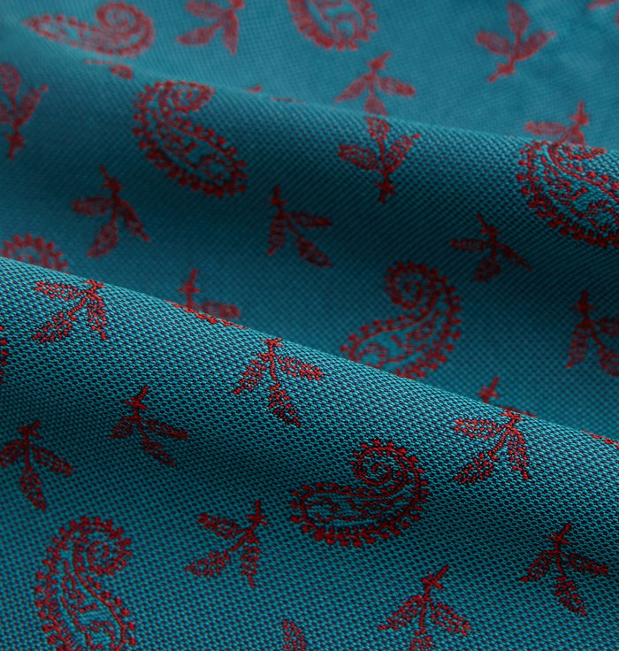 Teal Paisley Silk Cravat Image 3