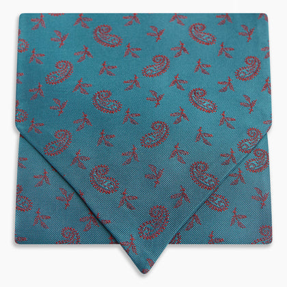 Teal Paisley Silk Cravat Image 4