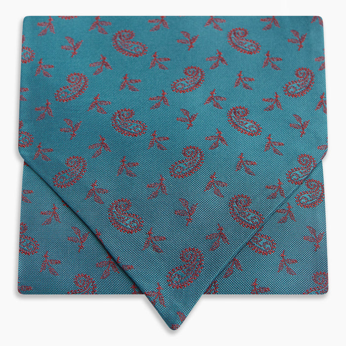 Teal Paisley Silk Cravat Image 4