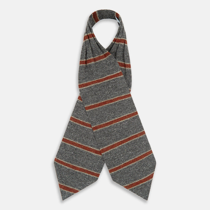 Red Block Stripe Silk Cravat Image 1