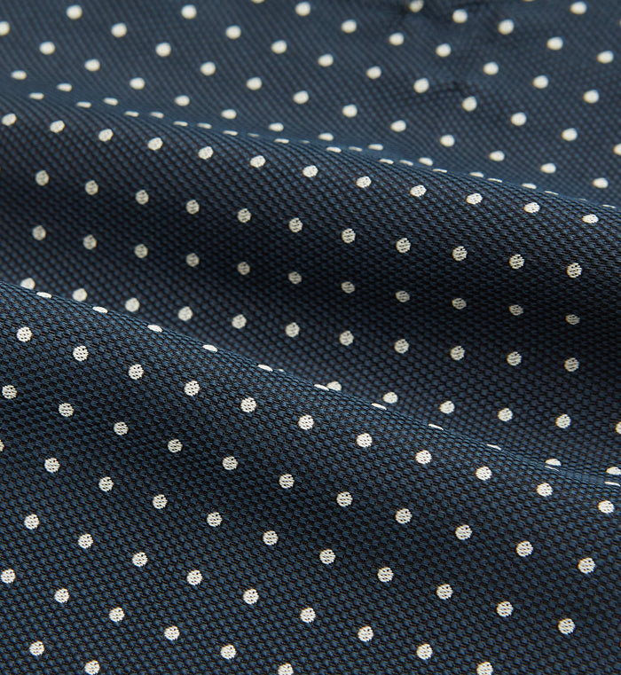 Navy Micro Dot Silk Cravat Image 3