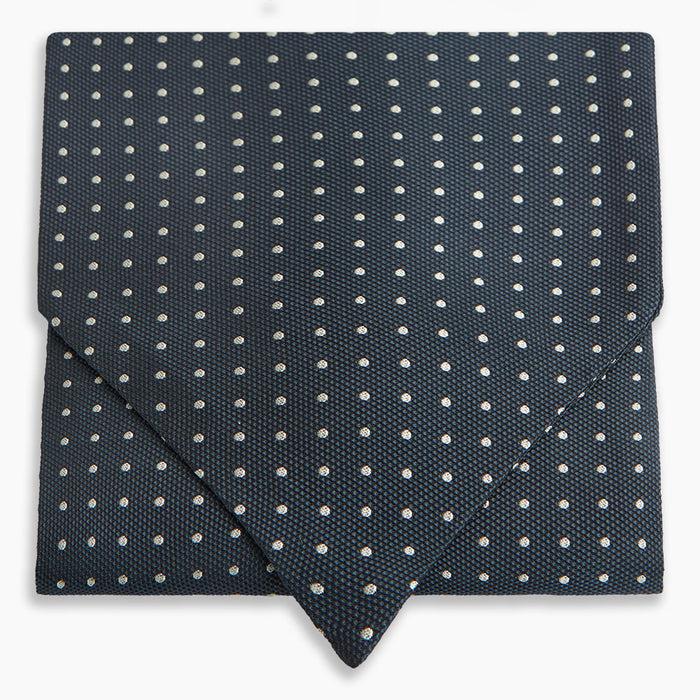 Navy Micro Dot Silk Cravat Image 4