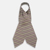 View 2 of product The Turnbull & Asser Brown Puppytooth Silk Cravat features a houndstooth pattern in brown, burgundy, and cream—evoking the refined elegance of a handmade accessory—displayed against a white background.