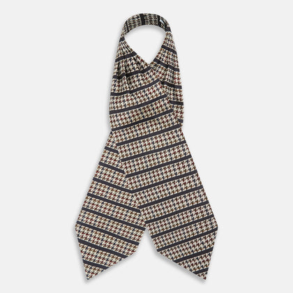 Brown Houndstooth Silk Cravat