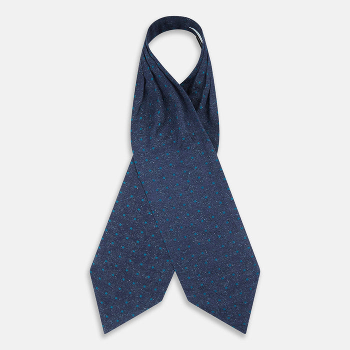 Teal Micro Dot Silk Cravat Image 1