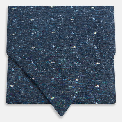 Navy Micro Paisley Silk Cravat