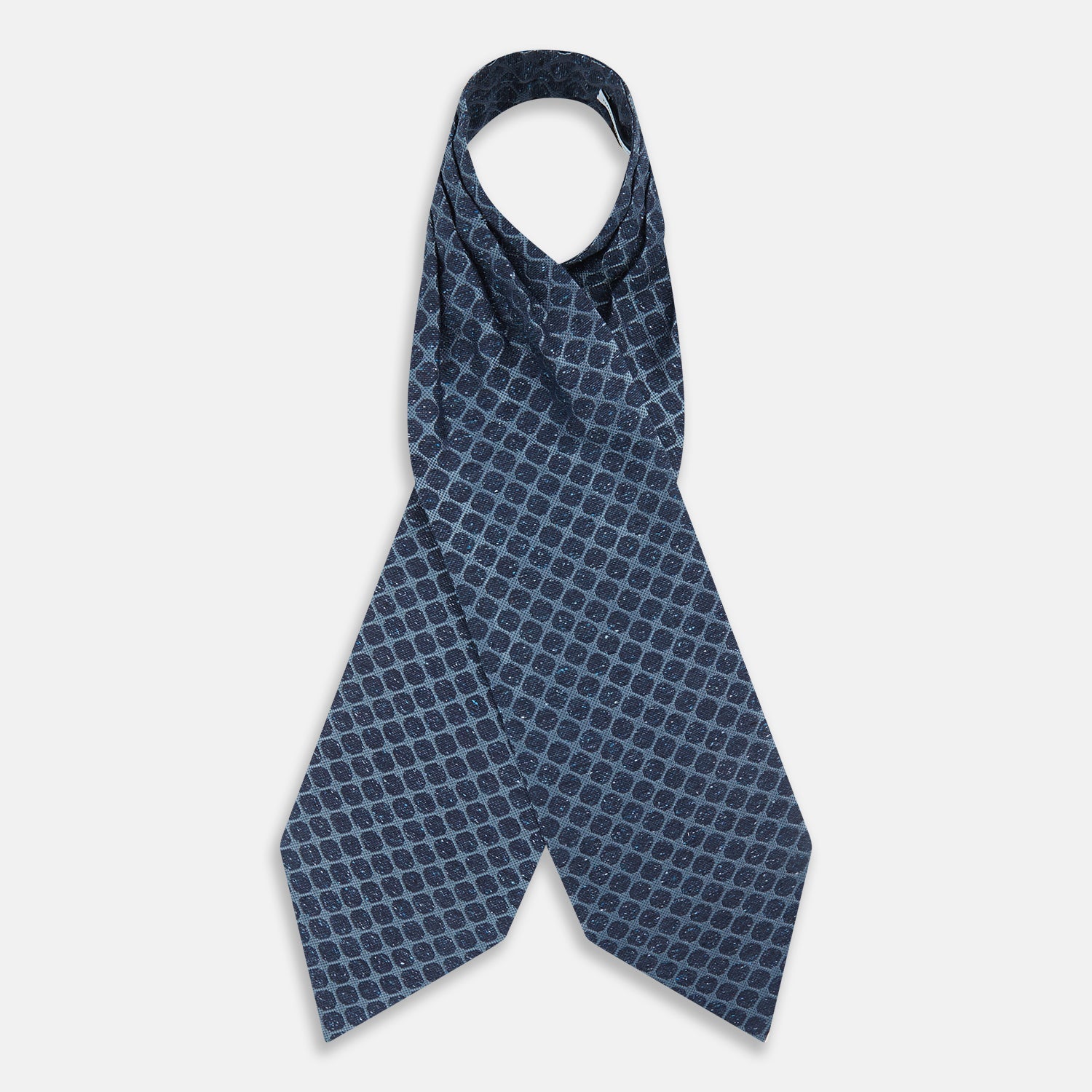 Image 2 of product Navy Grid Silk Cravat