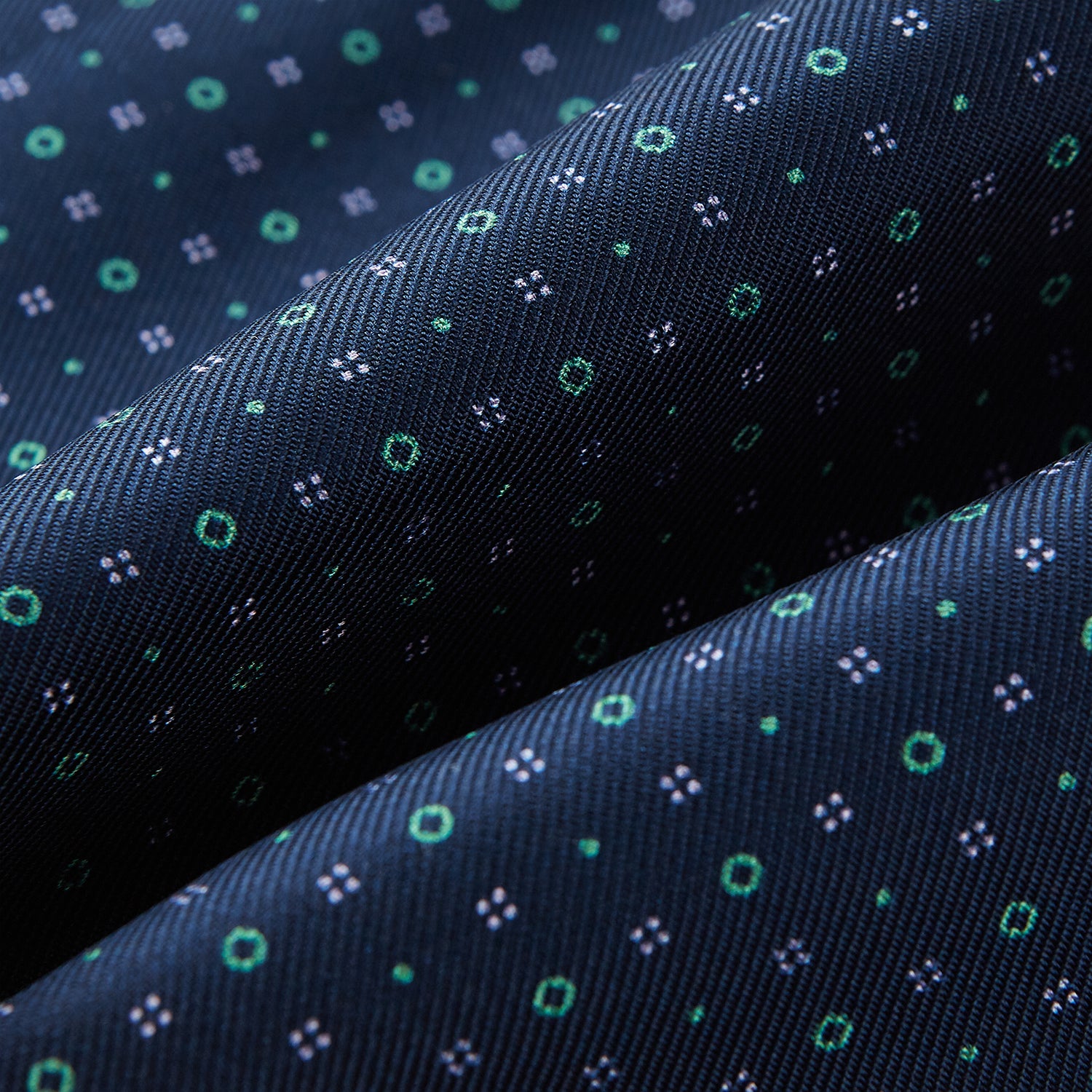 View 4 of product TIES ASCOTS CIRCLES DOTS PRNTED SILK SUPER DRK NVY OS