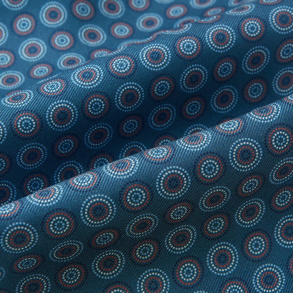 TIES ASCOTS MULTI CRCLE RINGS PRNTD SILK CHARCOAL OS