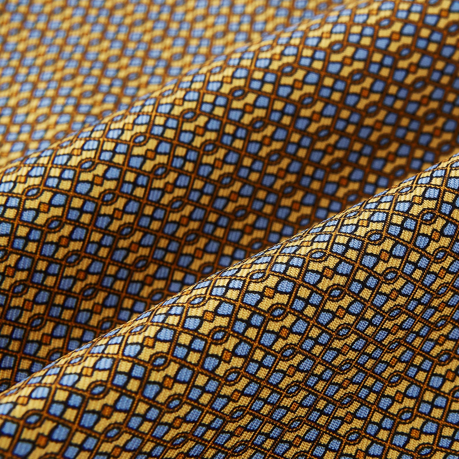 View 4 of product TIES ASCOTS MICRO SQUARED PRINTED SILK BANANA OS
