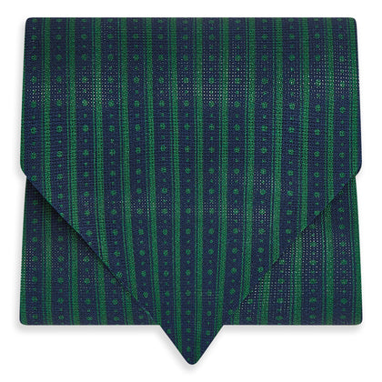 Forest Green Beaded Ticking Stripe Silk Cravat Image 4