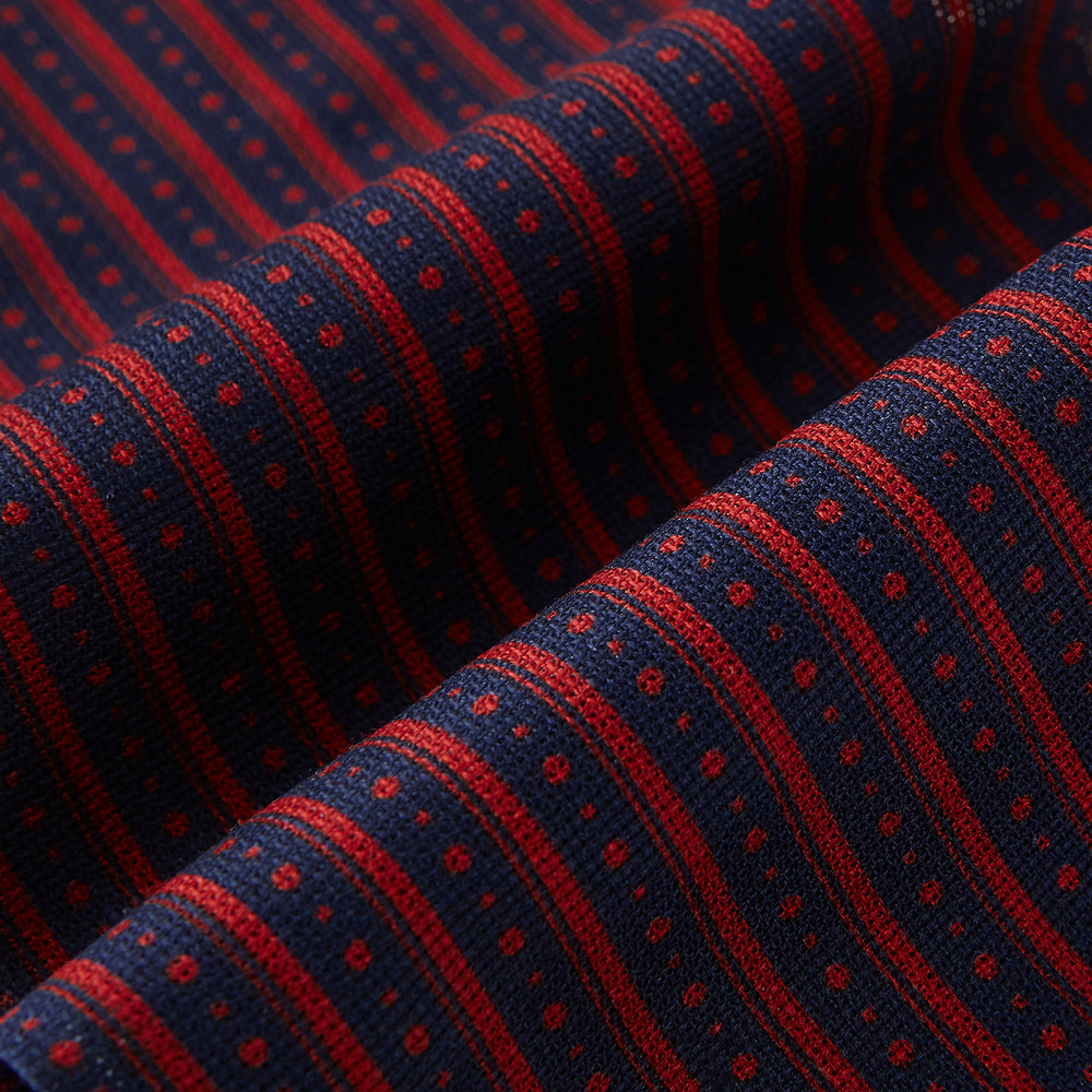 TIES ASCOTS STR AND DOT PRINTED SILK RED OS