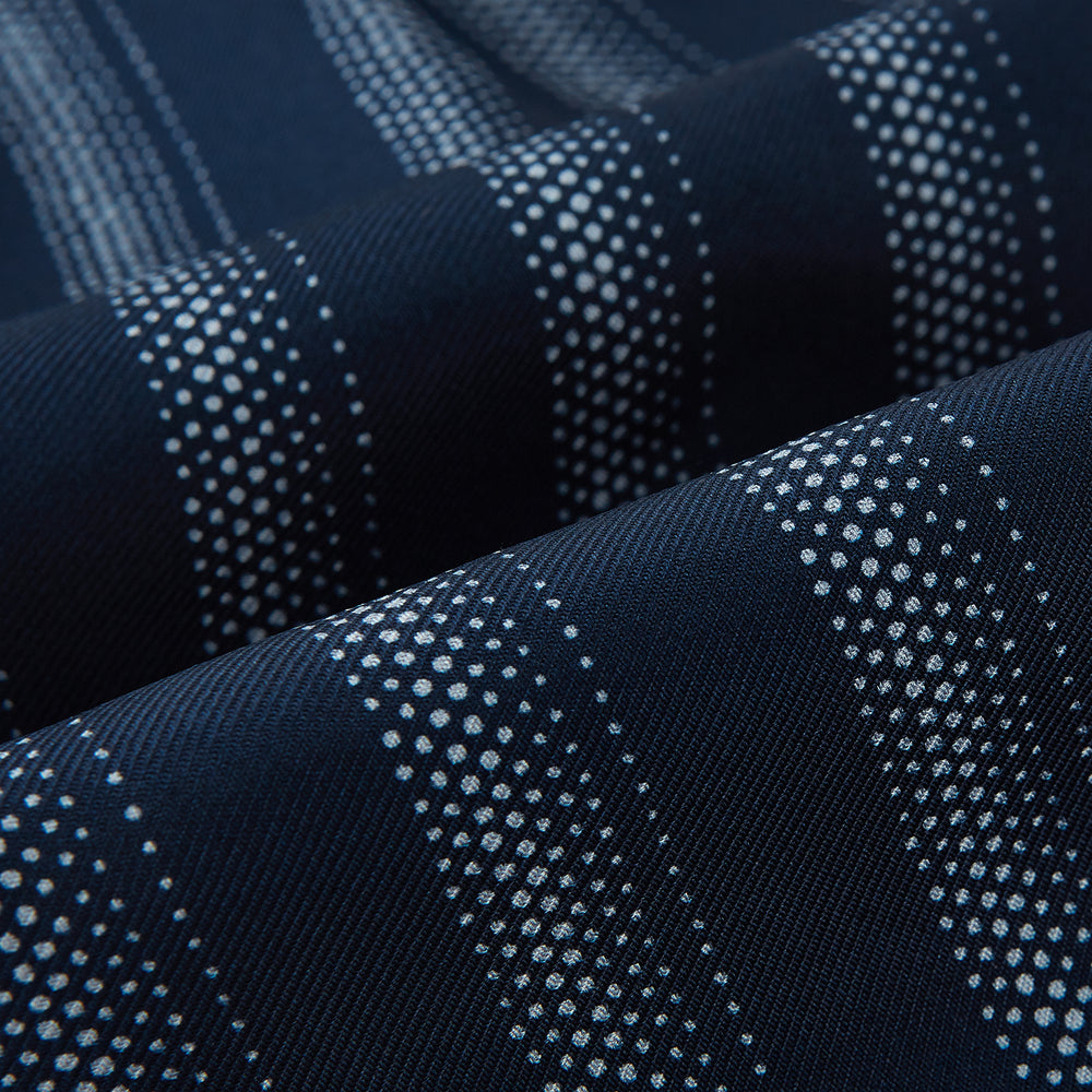 TIES ASCOTS DOT STRIPE PRINTED SILK NAVY OS