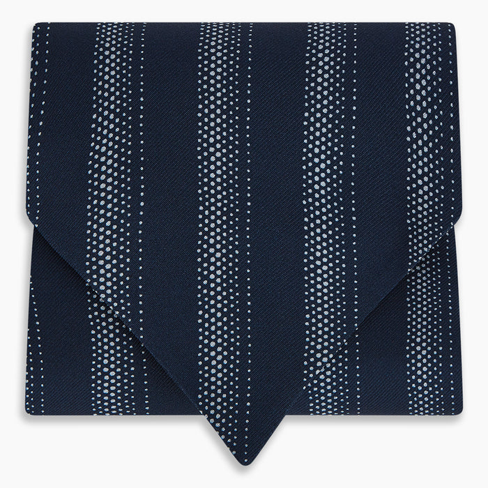 Navy Dotted Stripe Printed Silk Cravat Image 4