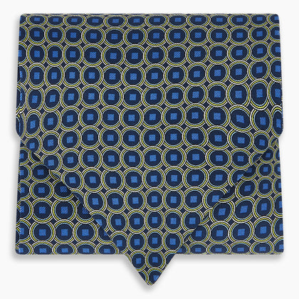 Navy Interlocking Circle Foulard Silk Cravat Image 4