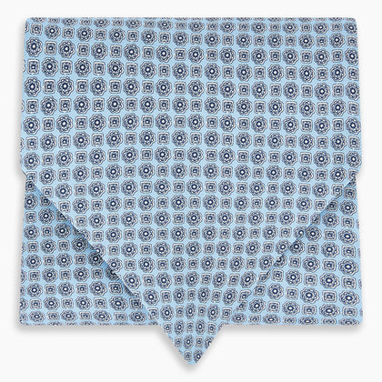 Pale Blue Floral Trellis Silk Cravat Image 4