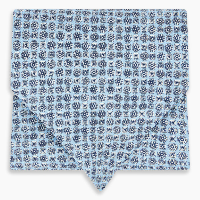 Pale Blue Floral Trellis Silk Cravat Image 4