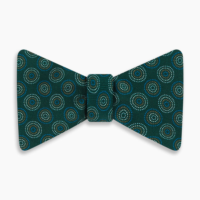 FOREST GREEN AND WHITE CIRCLE BOW TIE Image 4