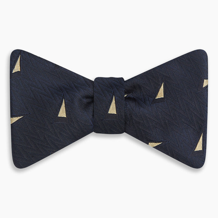 Navy Triangle Silk Bow Tie Image 3