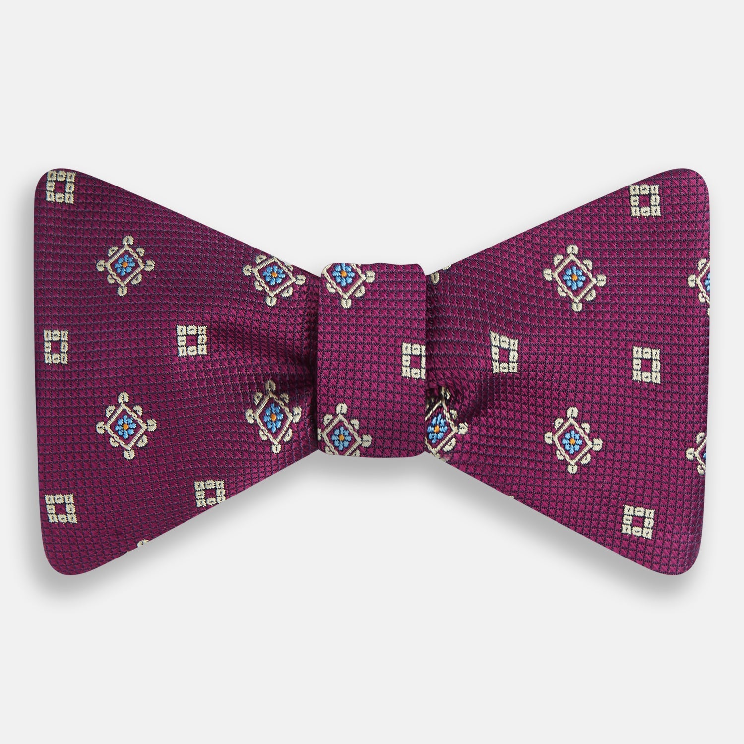 Image 1 of product Magenta Motif Silk Bow Tie