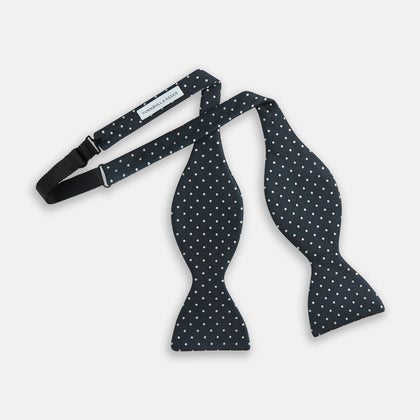Navy Micro Dot Silk Bow Tie