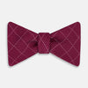 View 1 of product Burgundy Dotted Check Pattern Printed Silk Bow Tie OS