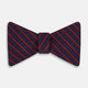 Red Beaded Ticking Stripe Printed Silk Bow Tie OS