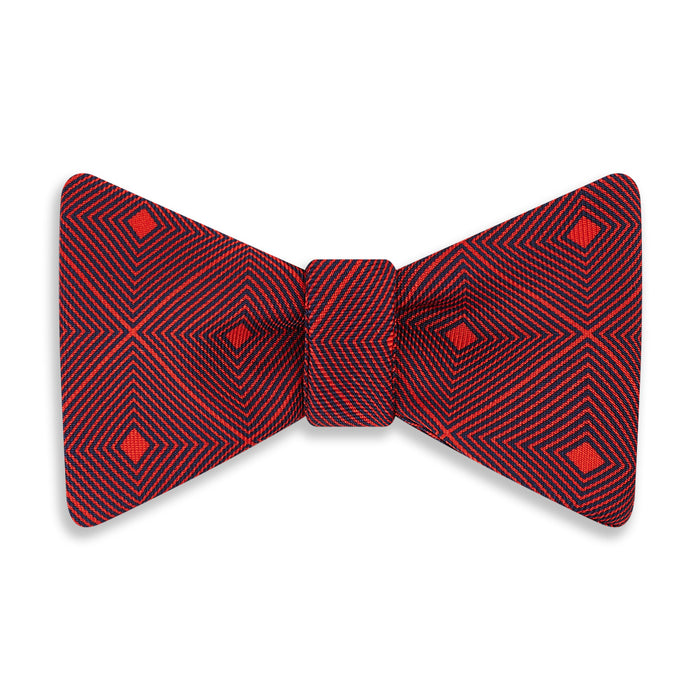 RED GEOMETRIC SILK BOW TIE Image 3