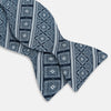 View 3 of product TIES BOWS TILE PRINT AND STRIPE PRINTED SILK NAVY OS