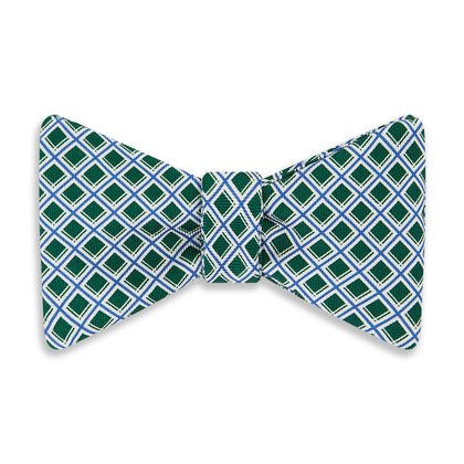 GREEN AND BLUE CHECKED SILK BOW TIE Image 3