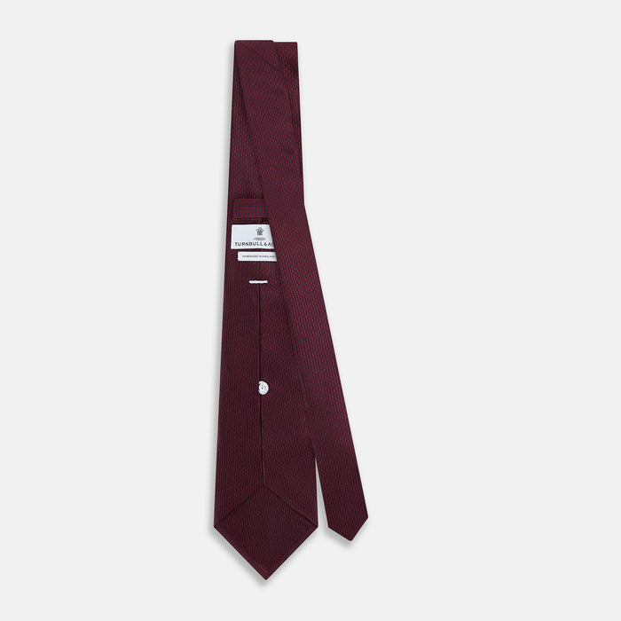 Seven-Fold Navy and Red Silk Tie Image 3