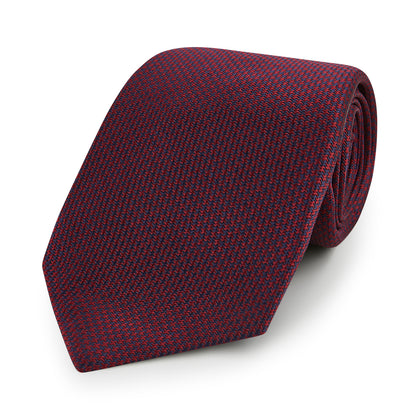 Seven-Fold Navy and Red Silk Tie Image 5