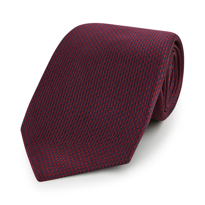 Seven-Fold Navy and Red Silk Tie Image 5