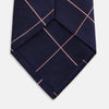 FONDANT PINK and WINDOW PANE NAVY SIlk TIE