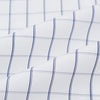 View 8 of product A Dark Navy Double-Line Checked Westminster Shirt by Turnbull & Asser, featuring button-down front, pointed collar, and buttoned cuffs—displaying British craftsmanship—laid flat on a white background.